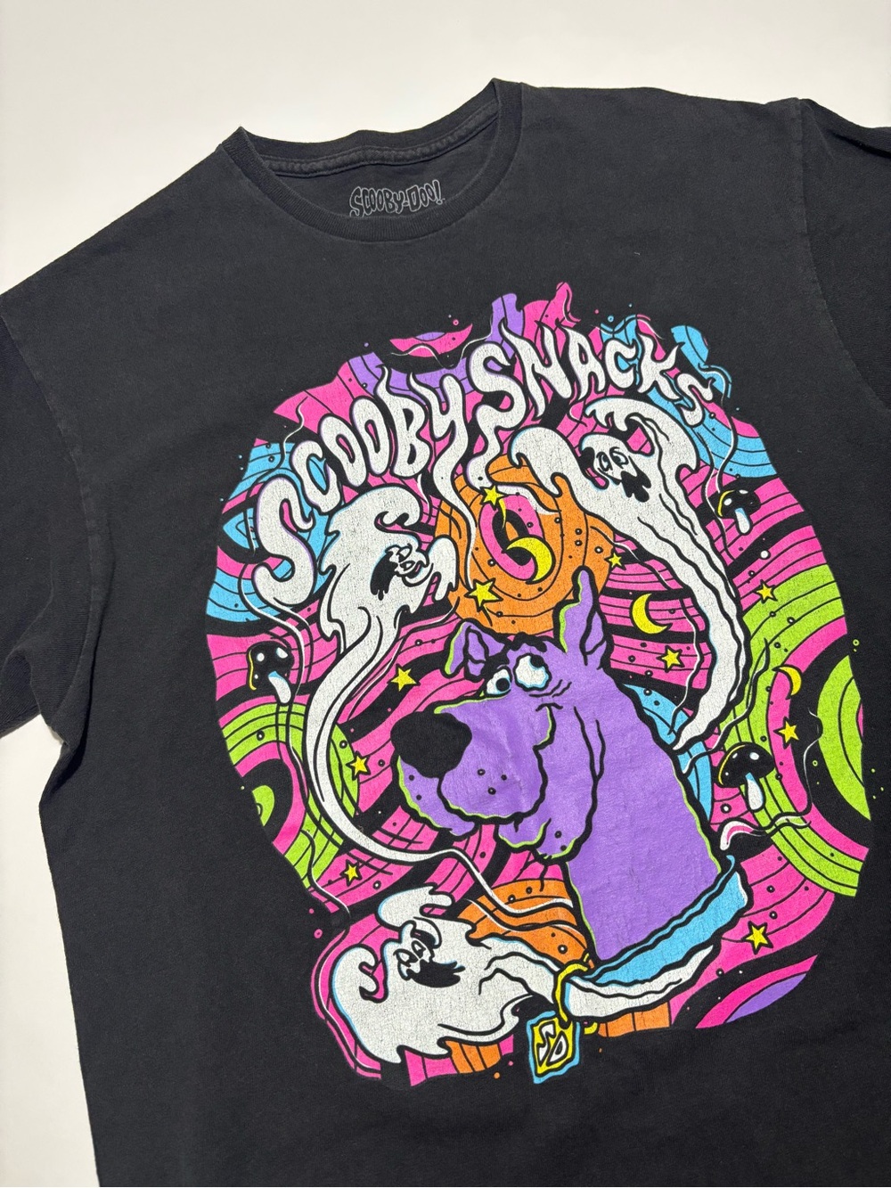 Scooby-Doo Black & Neon Cotton T-Shirt Trippy Psychedelic Halloween